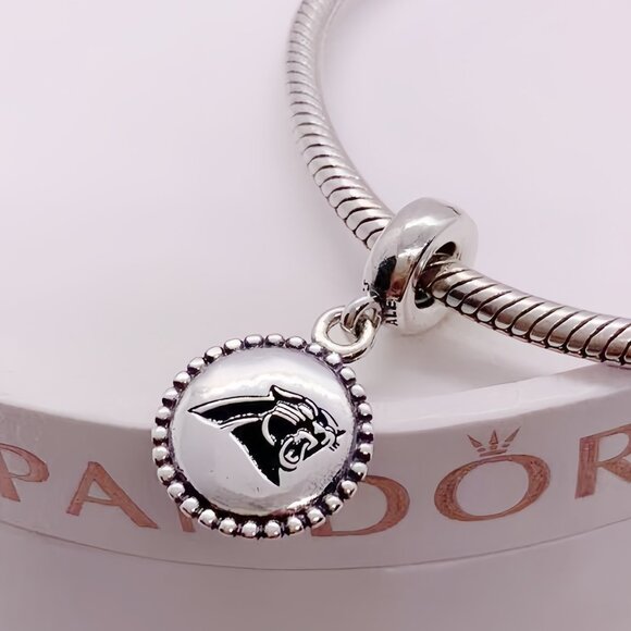 Pandora Carolina Panthers Charm Pendant|S925 Sterling Silver Jewelry - Picture 1 of 2